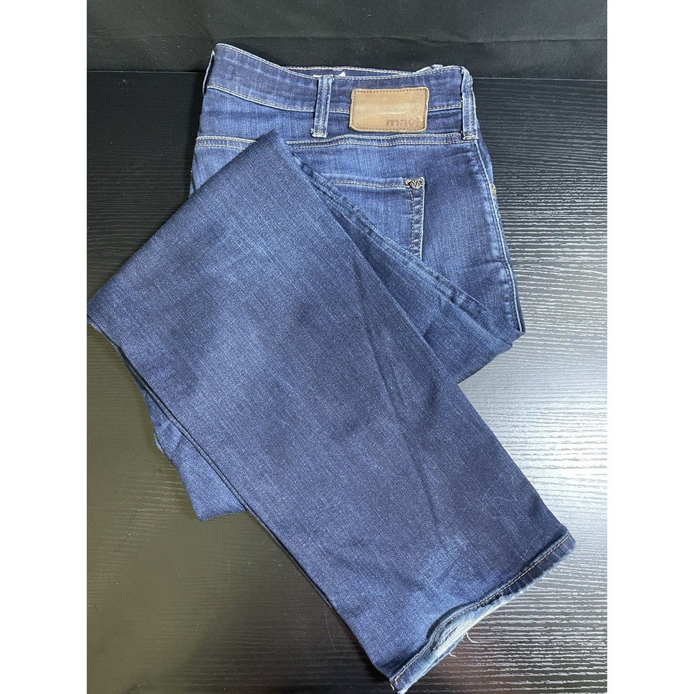 Mavi Marcus Slim Straight Leg Jeans Mens 38x32 Dark Wash Stretch Denim Blue